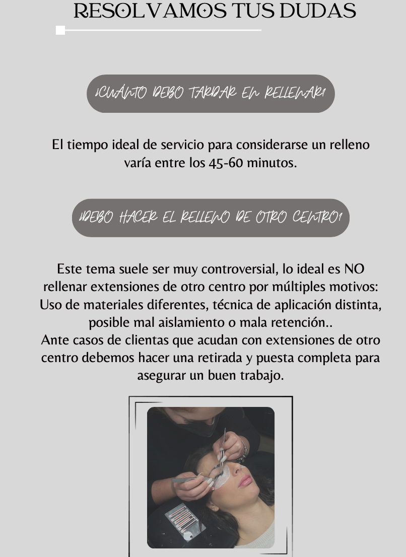 GUÍA RELLENO Y RETIRADA DE EXTENSIONES